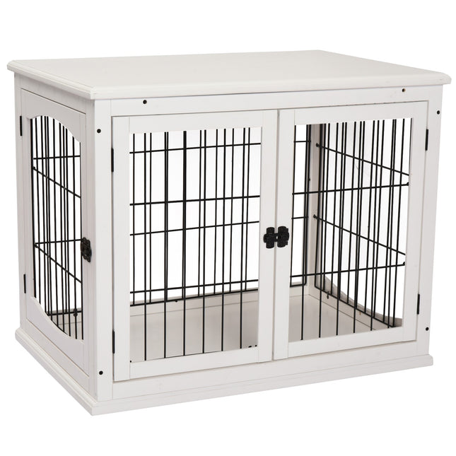 Hundekäfig für kleine Hunde, Indoor-Käfig, weiß 81x58.5x66 cm