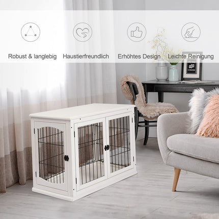Hundekäfig für kleine Hunde, Indoor-Käfig, weiß 81x58.5x66 cm