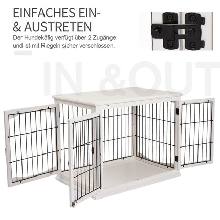 Hundekäfig für kleine Hunde, Indoor-Käfig, weiß 81x58.5x66 cm