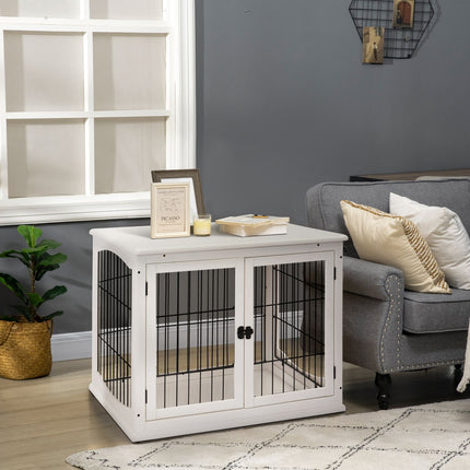 Hundekäfig für kleine Hunde, Indoor-Käfig, weiß 81x58.5x66 cm