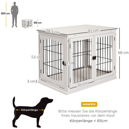 Hundekäfig für kleine Hunde, Indoor-Käfig, weiß 81x58.5x66 cm