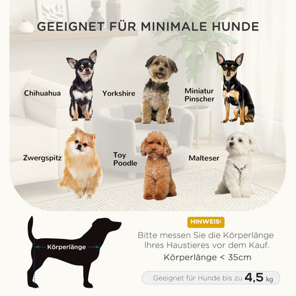 Waschbares graues Hundesofa mit Rückenlehne und Holzbeinen