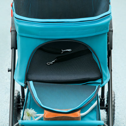 Zusammenklappbarer 3-in-1 Hunde- und Katzenbuggy mit Getränkehalter
