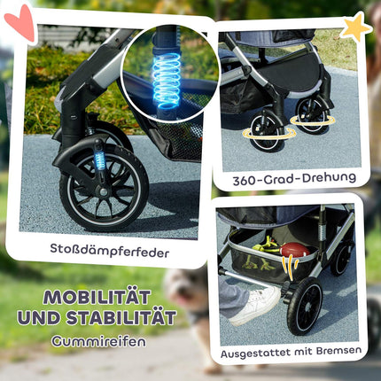 Faltbarer 3-in-1 Tierkinderwagen, 10 kg Fassungsvermögen, blau