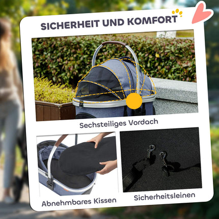 Faltbarer 3-in-1 Tierkinderwagen, 10 kg Fassungsvermögen, blau