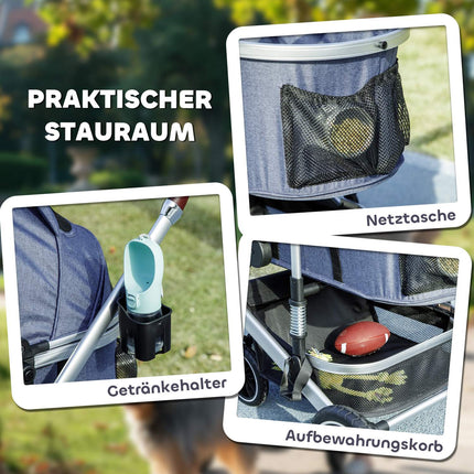 Faltbarer 3-in-1 Tierkinderwagen, 10 kg Fassungsvermögen, blau