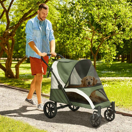Collapsible pet carriage for large dogs and cats up to 30 kg