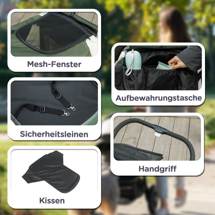 Collapsible pet carriage for large dogs and cats up to 30 kg