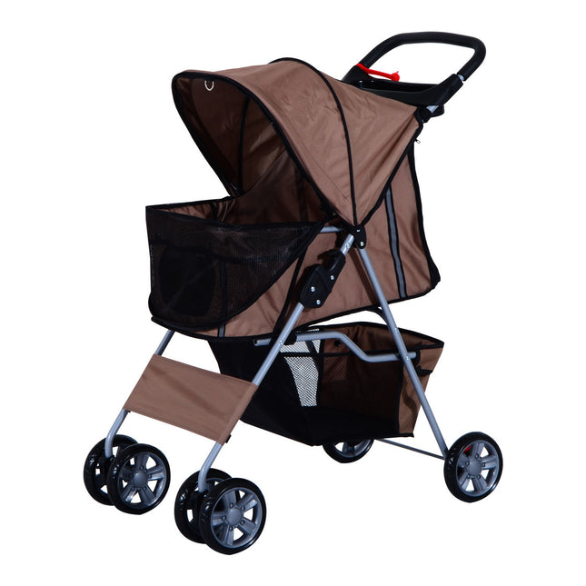 Coffee brown dog carriage, light and foldable