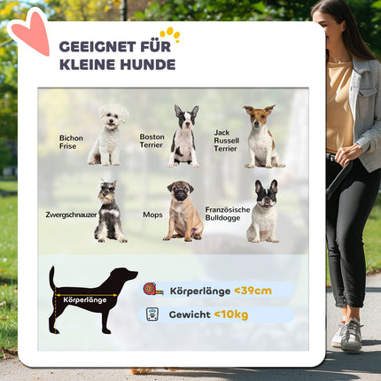 Zusammenklappbarer Hunde- und Katzenbuggy, 3-rädrig, bis 10 kg, grau