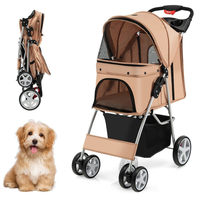 Hundebuggy Haustiere Buggy bis 15 kg 81 x 45 x 101 cm Beige