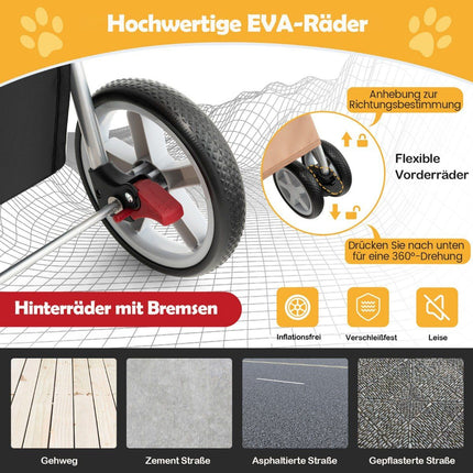 Hundebuggy Haustiere Buggy bis 15 kg 81 x 45 x 101 cm Beige