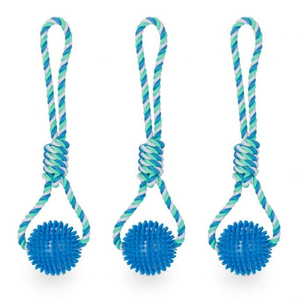 Dog toy ball with rope set of 3