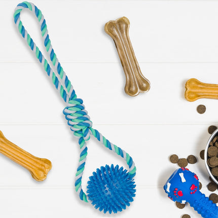 Dog toy ball with rope set of 3