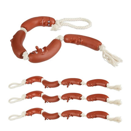 Dog toy sausage chain set of 4