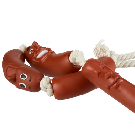 Dog toy sausage chain set of 4
