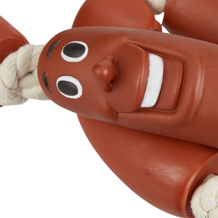 Dog toy sausage chain set of 4