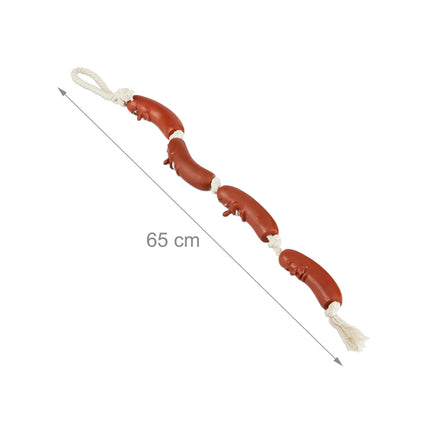 Dog toy sausage chain set of 4