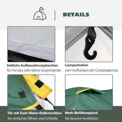Kuppelzelt für 2-3 Personen, leicht, wetterfest