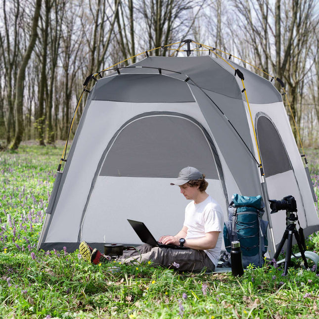 4-Personen-Kuppelzelt, leicht und wasserdicht zum Camping