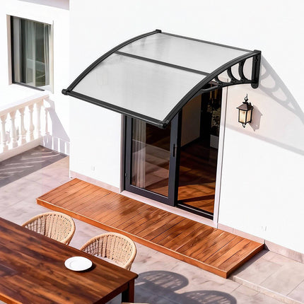 Door Awning Canopy, Clear Polycarbonate, 38 x 40 in