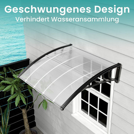 Door Canopy 102x99 cm, Aluminum & Polycarbonate, Silver