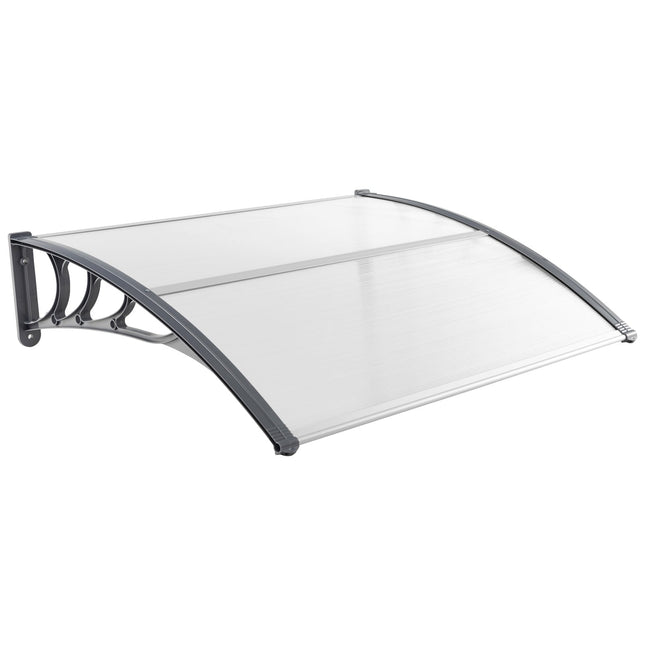 Vordach 122x99 cm – Grau/Silber, Wetterfest