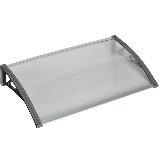 Vordach – Polycarbonat, Aluminium, 110x60 cm, Grau