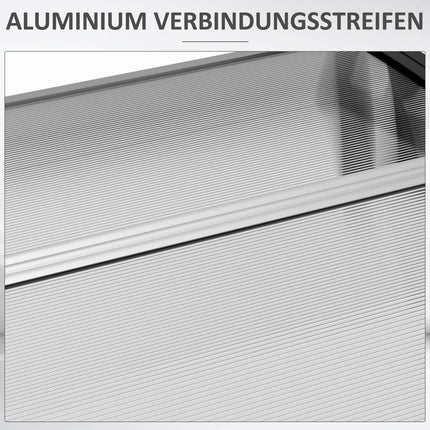 Vordach – Polycarbonat, Aluminium, 110x60 cm, Grau