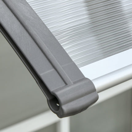 Vordach – Polycarbonat, Aluminium, 110x60 cm, Grau