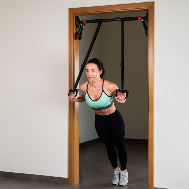 Türreck mit Ringen, verstellbares Fitnessgerät