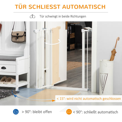 Türschutzgitter für Hunde und Babys – kein Bohren, automatisches Schließen, 74–80 cm