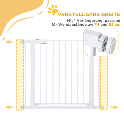Adjustable door safety gate, automatic closing 75-96cm