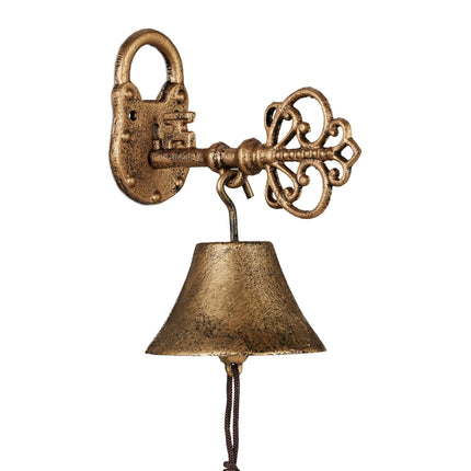 Türklingel aus Gusseisen "Schlüssel" in Gold