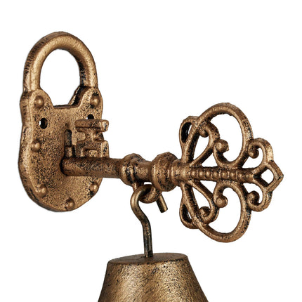 Türklingel aus Gusseisen "Schlüssel" in Gold