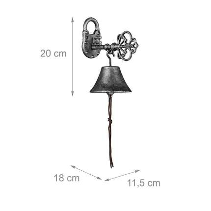 Türklingel aus Gusseisen "Schlüssel" silber