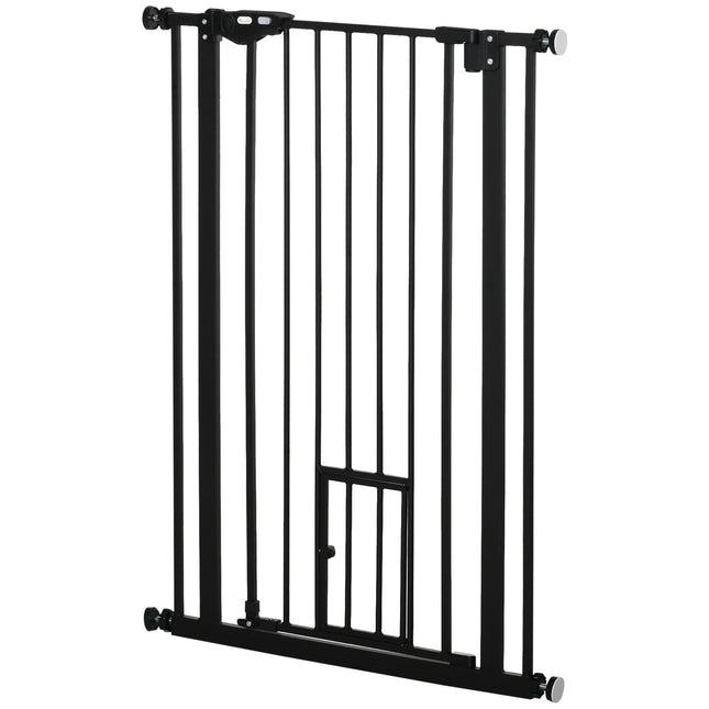 Verstellbares Hundegitter mit Auto-Lock | 74–80x104cm, ohne Bohren, Schwarz