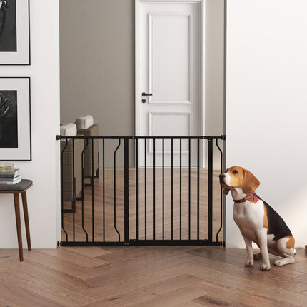 Verstellbares Hundegitter, ohne Bohren, beidseitig öffnend, Schwarz