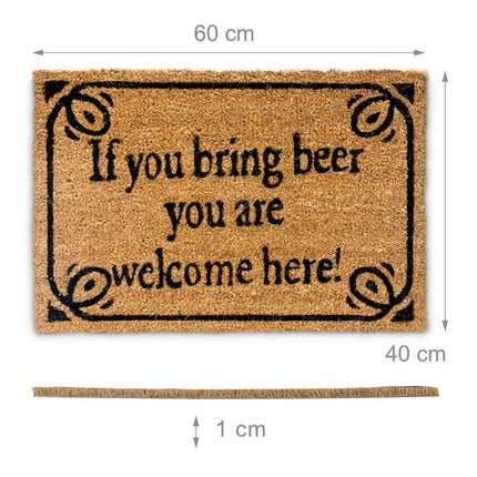 Door mat coconut fiber "Bring beer"