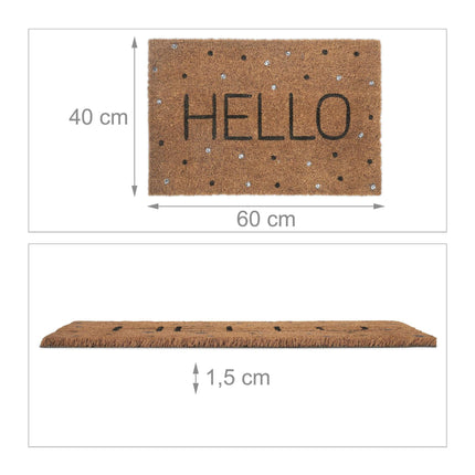 Paillasson en fibre de coco "Hello"