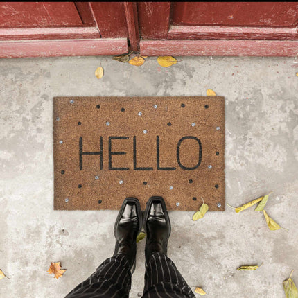 Paillasson en fibre de coco "Hello"