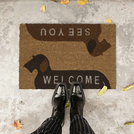 Rohožka z kokosového vlákna „Welcome/See You“