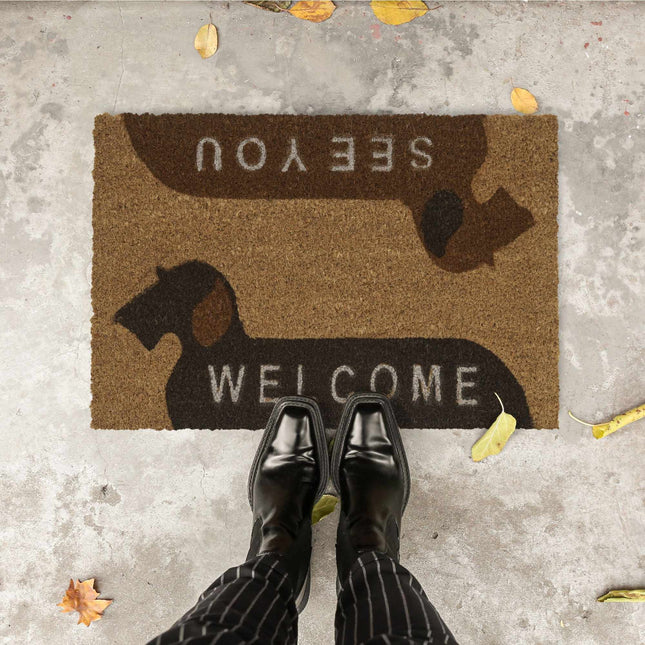 Rohožka z kokosového vlákna „Welcome/See You“
