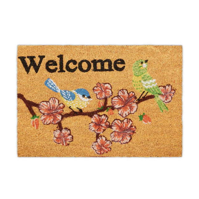 Rohožka z kokosového vlákna „Welcome“ ptáčci