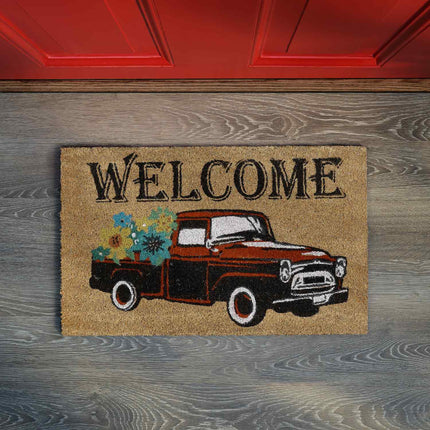 Door mat coconut fiber "Welcome" car
