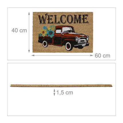 Door mat coconut fiber "Welcome" car