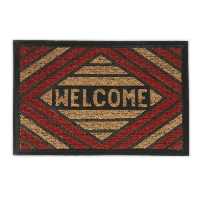 Rohožka z kokosového vlákna „Welcome“ červená