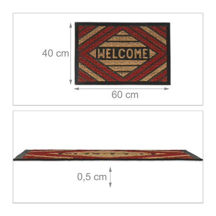 Fußmatte Kokosfaser "Welcome" rot