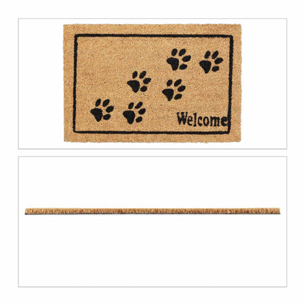Door mat coconut fiber Welcome with paws