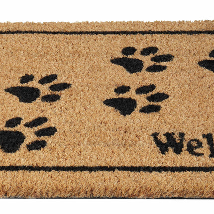 Door mat coconut fiber Welcome with paws